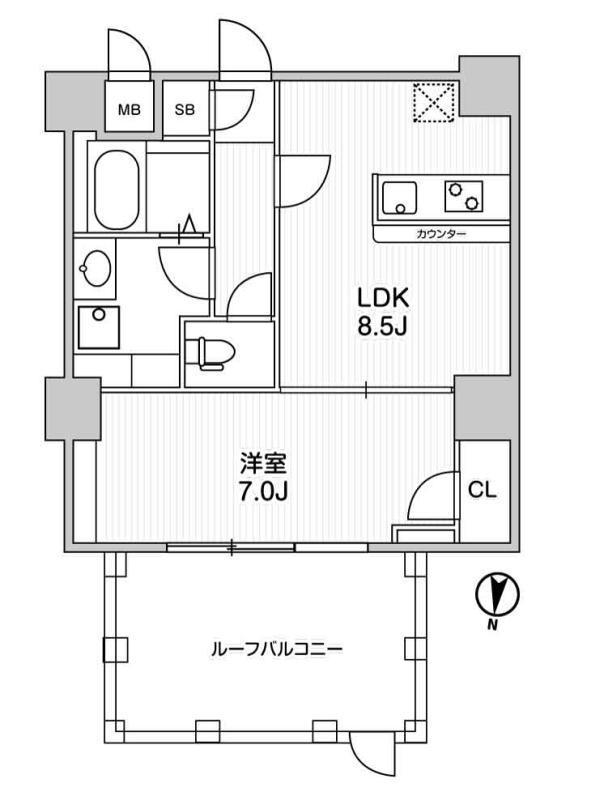 TASUKI RICHESSE 新宿山吹町(1LDK/8階)の間取り写真