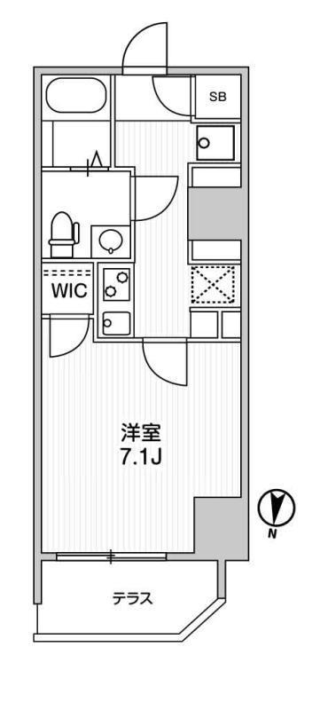 TASUKI RICHESSE 新宿山吹町(1K/1階)の間取り写真
