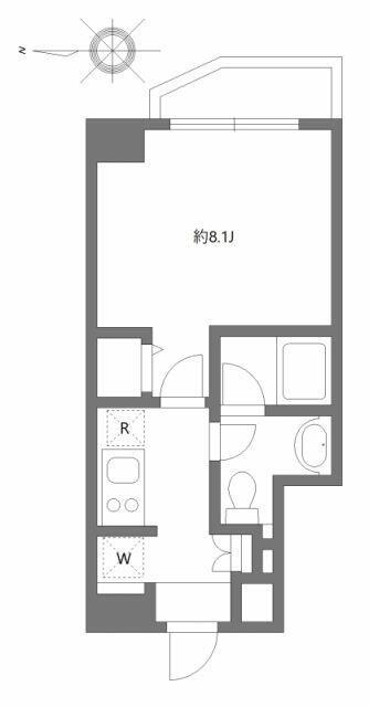 リュクス東金町(1K/4階)の間取り写真