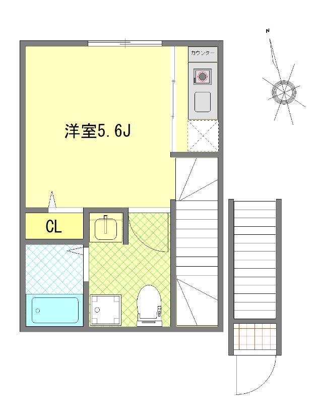 サザンロード西ヶ原(ワンルーム/2階)の間取り写真