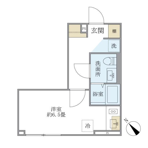 EXAM AKASAKA(ワンルーム/1階)の間取り写真