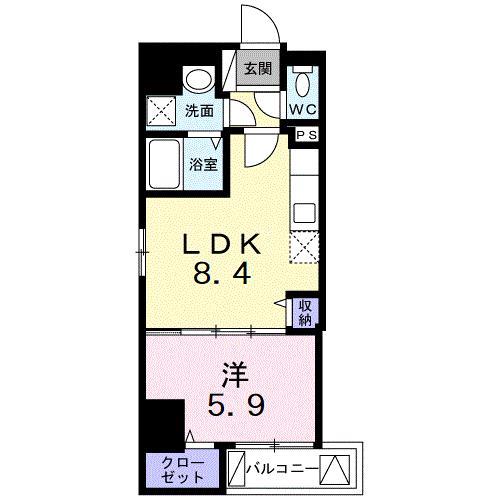 アンノアン グランデ(1LDK/5階)の間取り写真