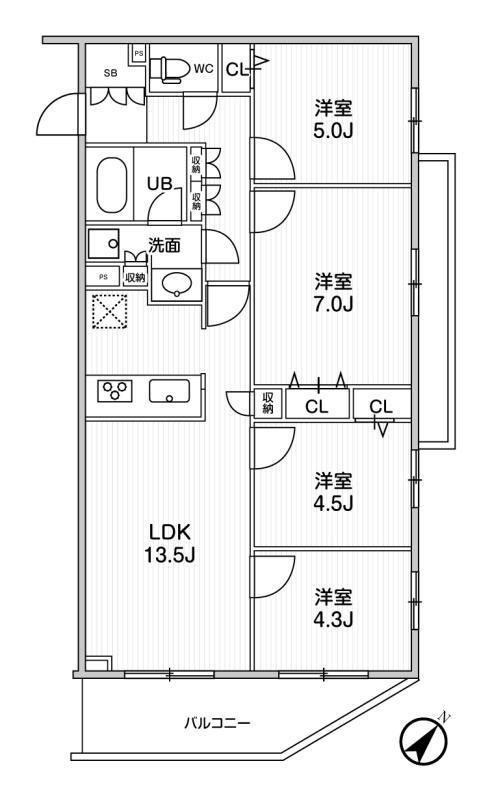 LIME RESIDENCE HIKIFUNE(4LDK/2階)の間取り写真