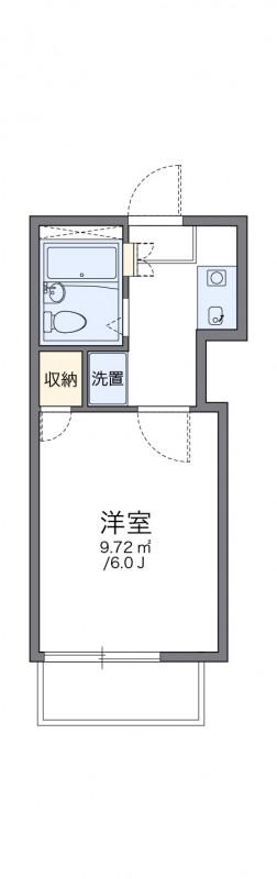 レオパレスRIVERSIDE(1K/2階)の間取り写真