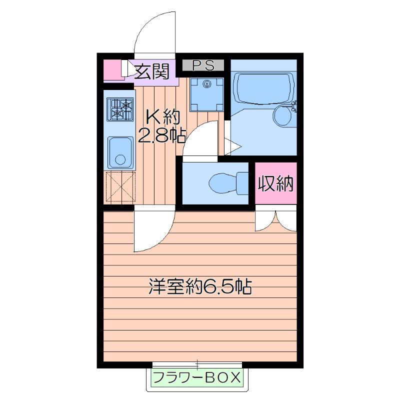 メールダジュール(1K/1階)の間取り写真