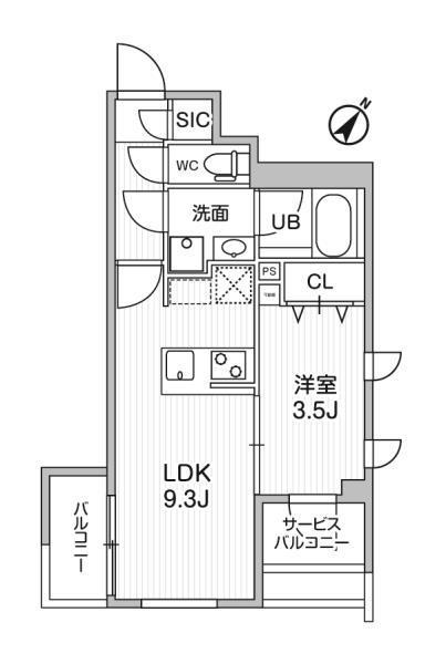 コンポジット渋谷初台(1LDK/1階)の間取り写真