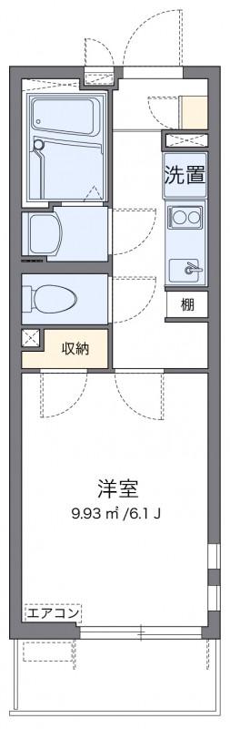 クレイノLEGACY鵜の木(1K/3階)の間取り写真