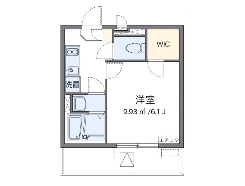 クレイノかがやき(1K/4階)の間取り写真