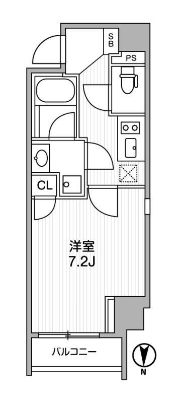 LIGHTHOUSE西新宿(1K/2階)の間取り写真