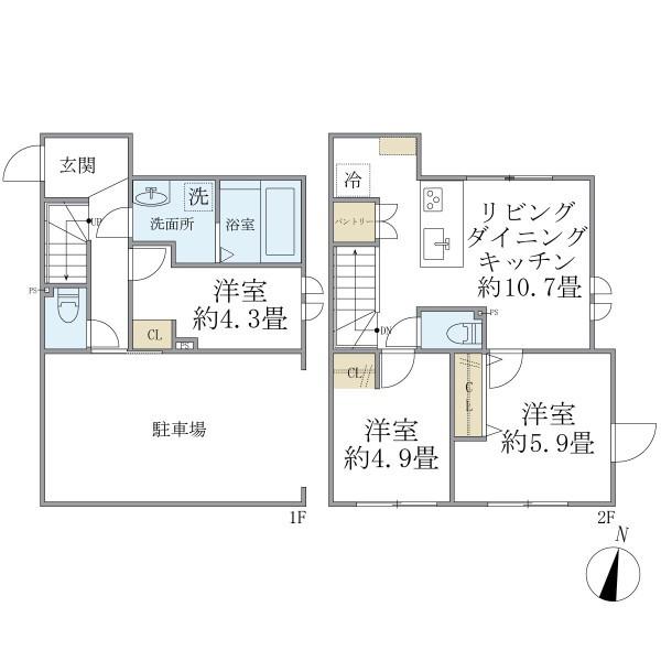 フォルモント(3LDK)の間取り写真