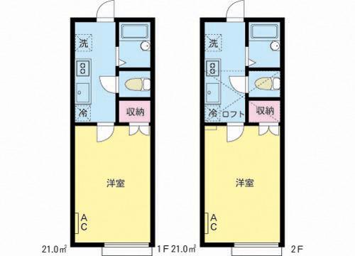 コンフォート・クラージュA(1K/2階)の間取り写真