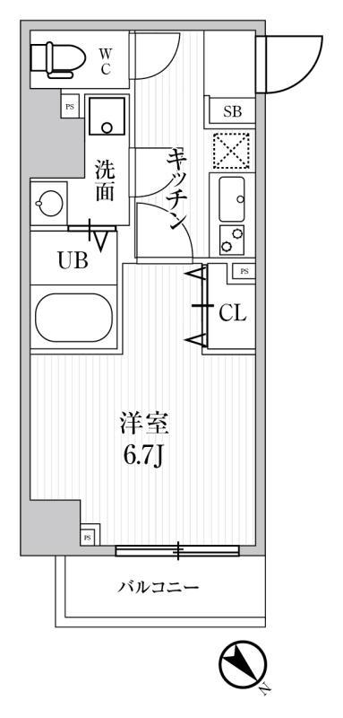 ALTERNA池袋イースト(1K/7階)の間取り写真