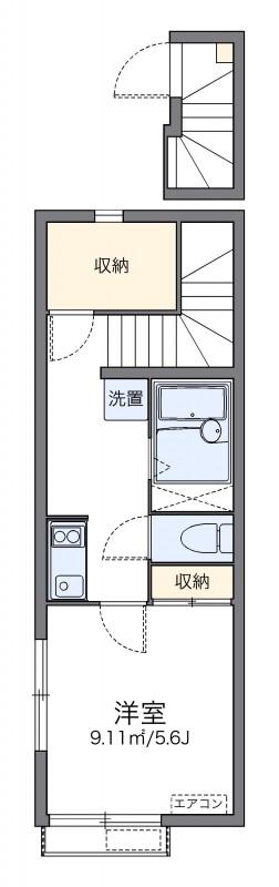 レオネクストかず(1K/2階)の間取り写真