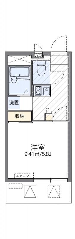 レオパレスイキ西新宿(1K/2階)の間取り写真