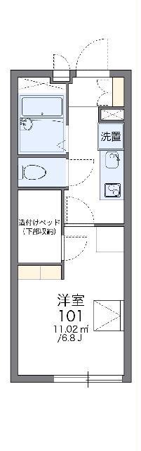 レオパレスβ(1K/2階)の間取り写真