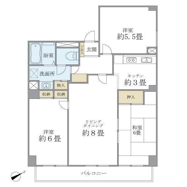 シティハイツ根津(3LDK/10階)の間取り写真