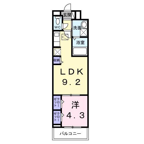リッシュ メゾン(1LDK/2階)の間取り写真