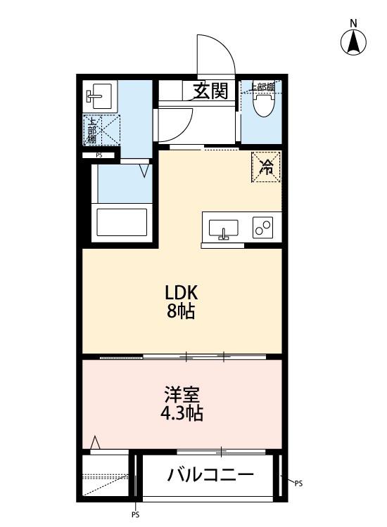 RH-AYASE(1LDK/1階)の間取り写真