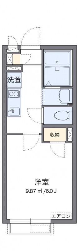 クレイノMUSASHI壱号館(1K/2階)の間取り写真
