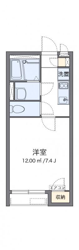 クレイノ中野新橋(1K/1階)の間取り写真