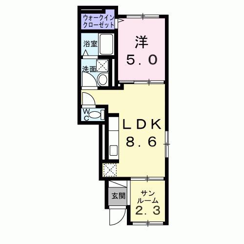 メゾン ド ベル(1LDK/1階)の間取り写真