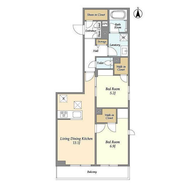 LS RESIDENCE東中野(2LDK/3階)の間取り写真
