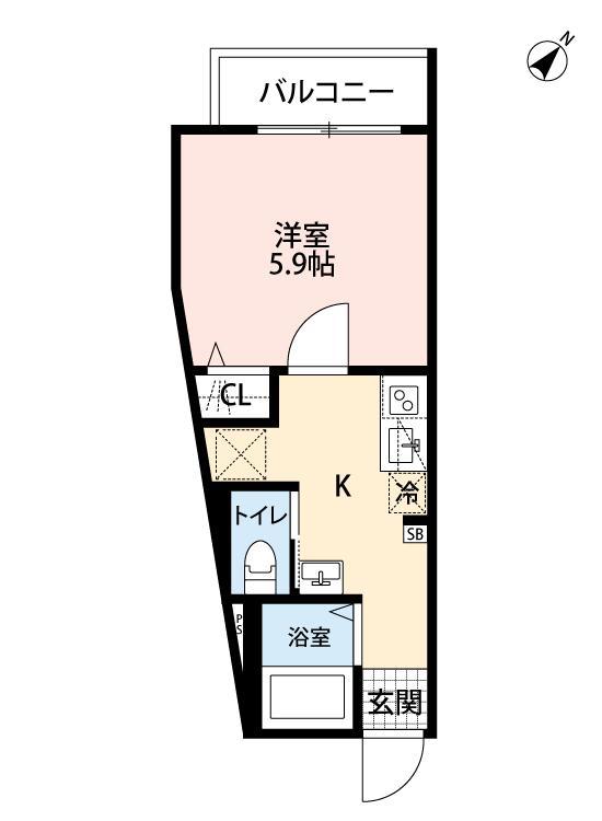 練馬区早宮3丁目(1K/1階)の間取り写真