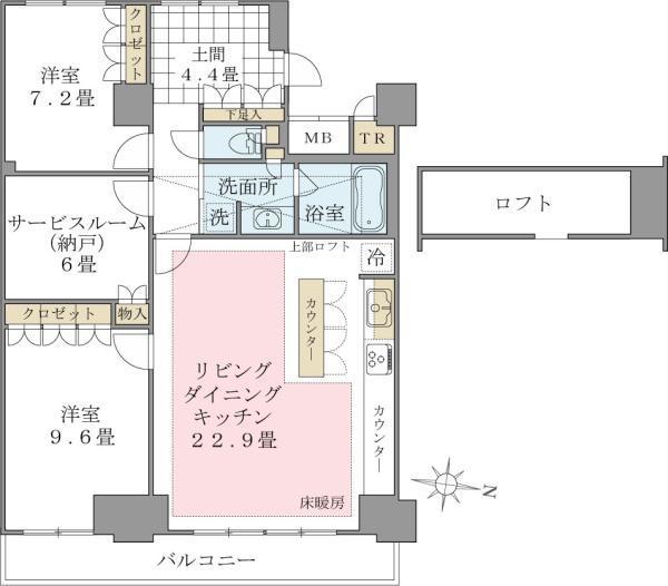 BRILLIA IST 東雲キャナルコート(2SLDK/14階)の間取り写真