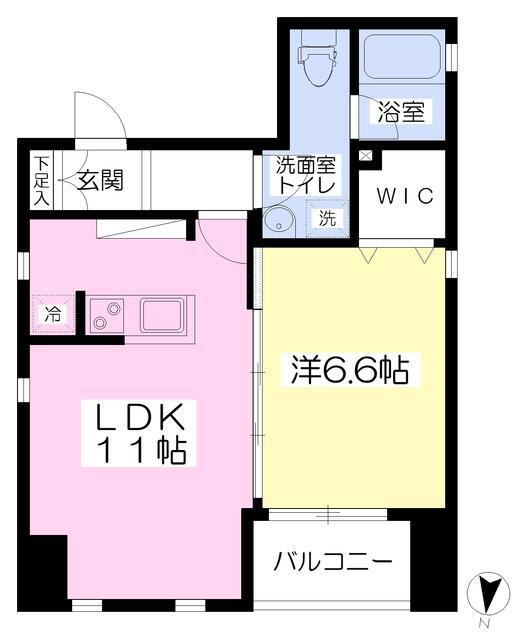 ティーコートさや(1LDK/3階)の間取り写真