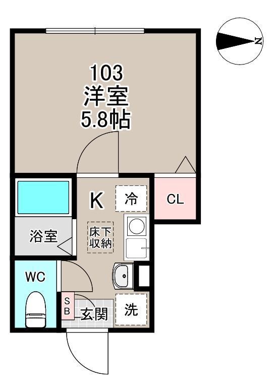 ASCOT蒲田(1K/1階)の間取り写真