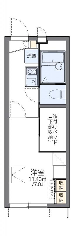 レオパレスフリージア(1K/1階)の間取り写真