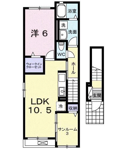 サンリット(1LDK/2階)の間取り写真