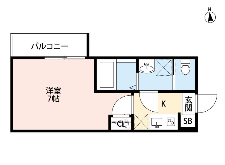 アレーズ六町(1K/3階)の間取り写真