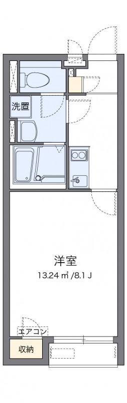 レオネクスト弦巻(1K/2階)の間取り写真