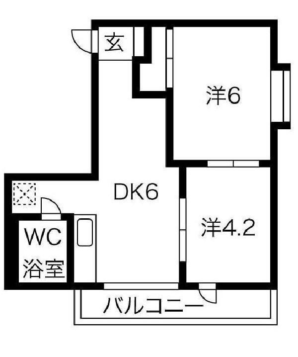 アフェールJ新小岩(2DK/3階)の間取り写真