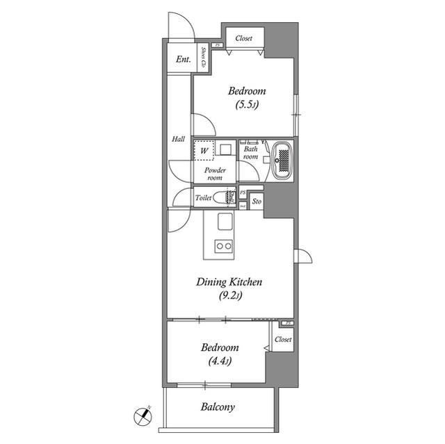 ルネサンスコート秋葉原(2DK/3階)の間取り写真