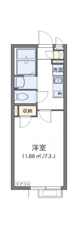 クレイノコルノ(1K/2階)の間取り写真