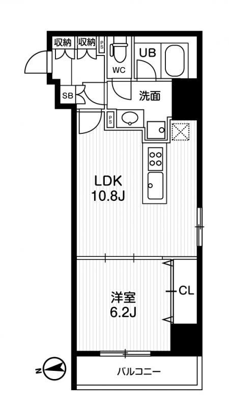 AR向島(1LDK/4階)の間取り写真