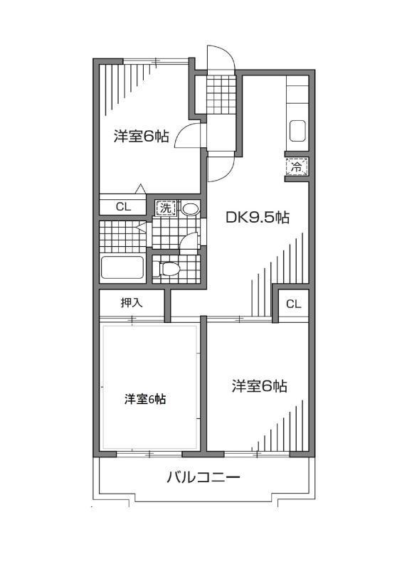 ウィンダム宮前(3LDK/3階)の間取り写真