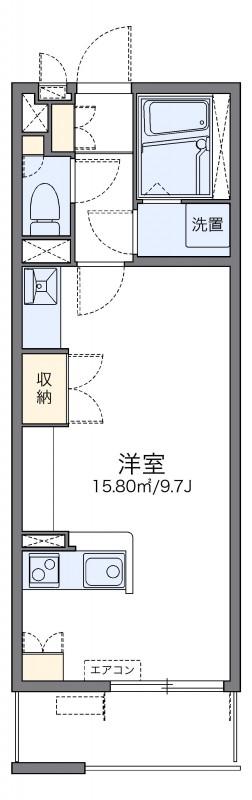 レオネクストグランフォーレスト(ワンルーム/1階)の間取り写真