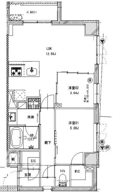 エルスタンザ西荻MODERNO(2LDK/2階)の間取り写真
