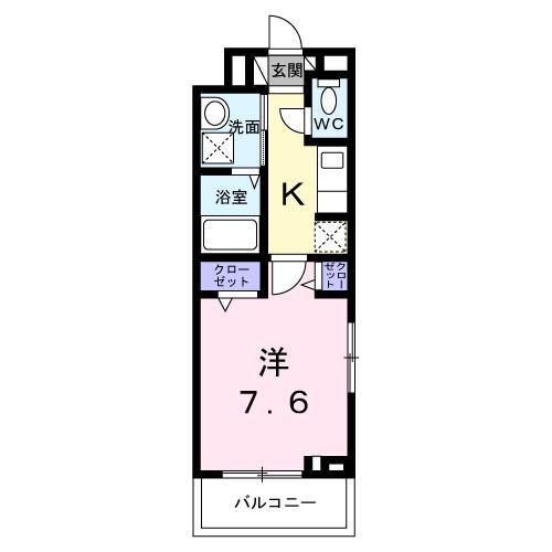 フィオーレIOGI(1K/2階)の間取り写真