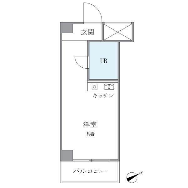 レジデンス若松(ワンルーム/4階)の間取り写真