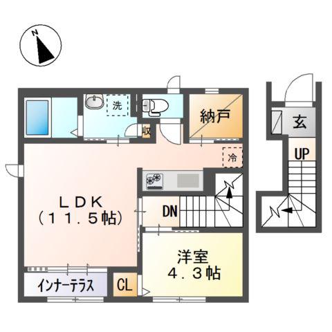 メゾン瑞祥(1SLDK/2階)の間取り写真