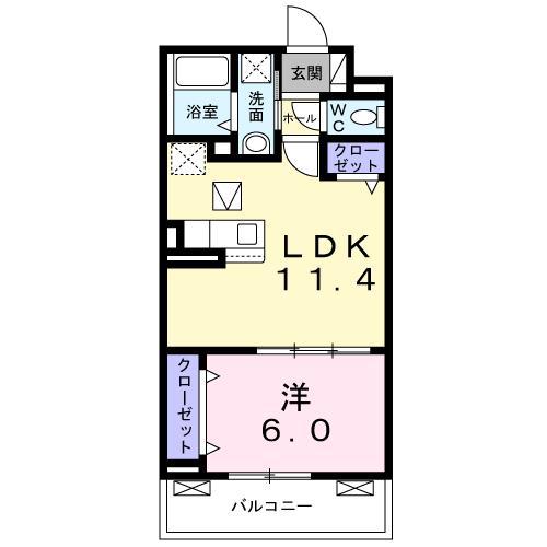 パーチェ MT(1LDK/1階)の間取り写真