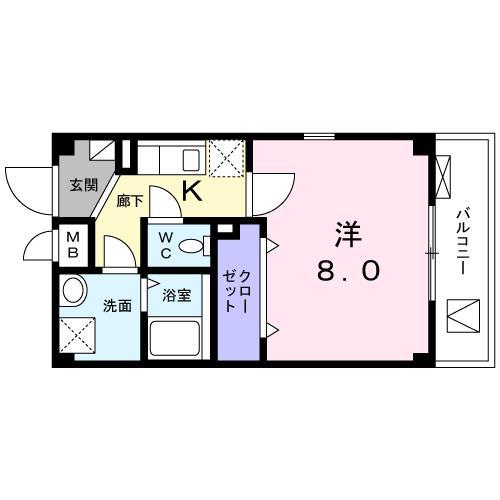 シテセレスト東砂(1K/3階)の間取り写真