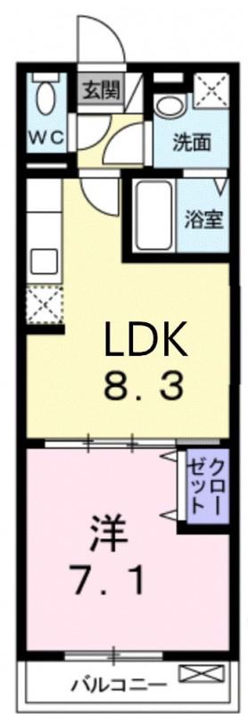 ロワ ソレイユ(1LDK/3階)の間取り写真