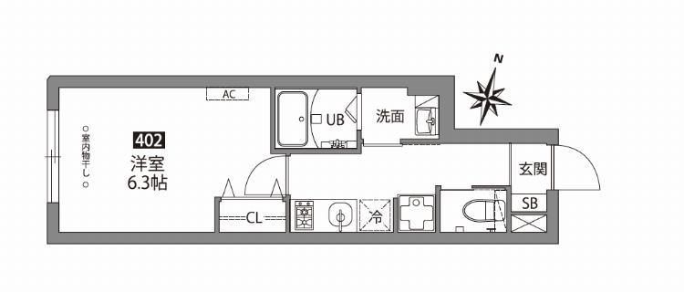 FABRIC中井(1K/4階)の間取り写真