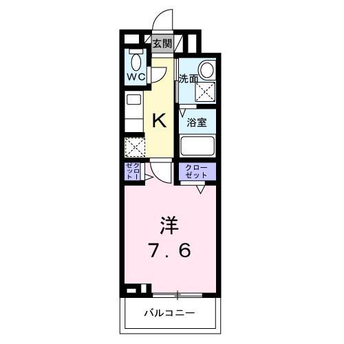 フィオーレIOGI(1K/3階)の間取り写真