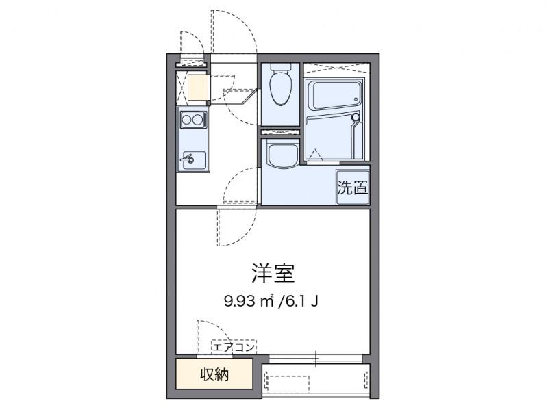 クレイノ落合(1K/2階)の間取り写真